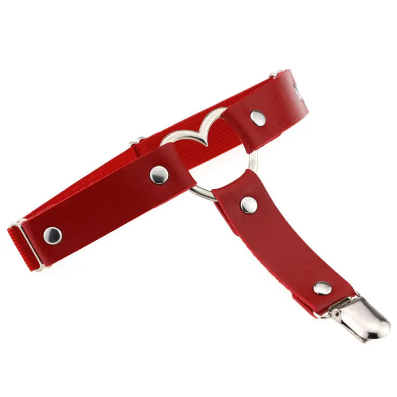 Шипами в стиле готик-панк кольцо форме сердца Фетиш Искусственная кожа ног