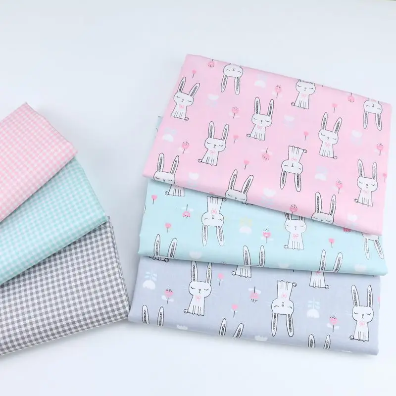 

Детский хлопковый комбинезон с мультяшным Кроликом, фартук, рукав, ткань с принтом, постельное белье для детского сада, хлопковая ткань