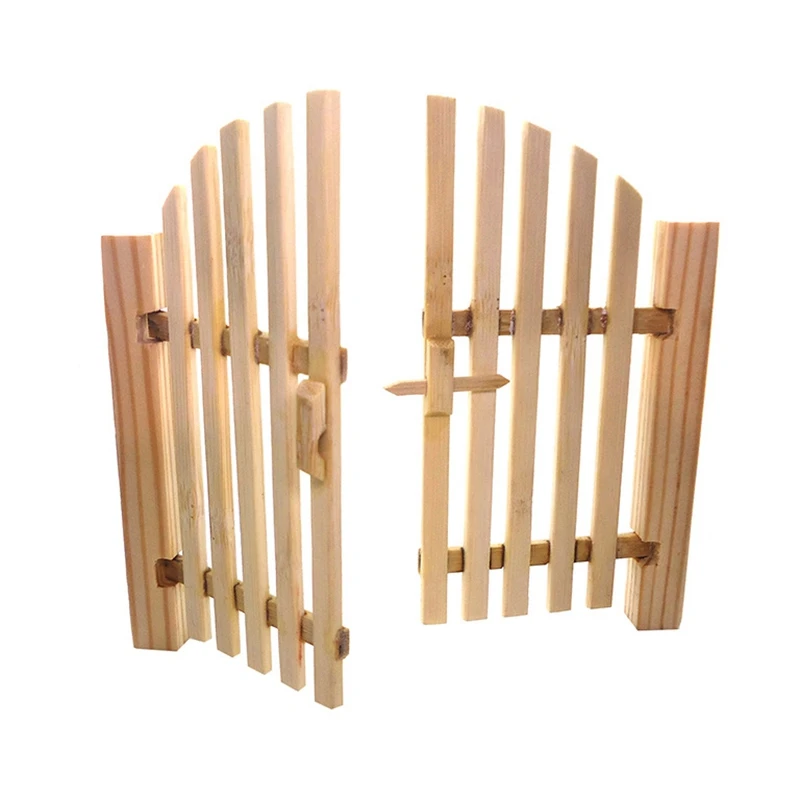 

1/12 Dollhouse Scale Miniature Wood Rail Fence Miniature Unpainted Wooden Rail Barrier Garden Decor for Dollhouse Decor