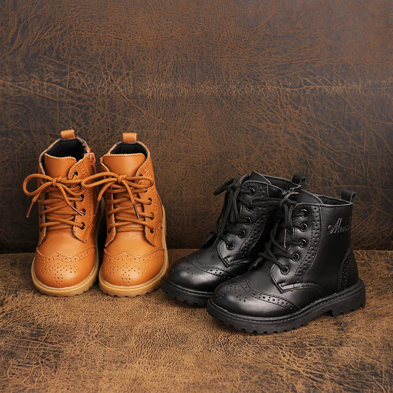 2019 зимние плюшевые ботинки из натуральной кожи для малышей ботильоны маленьких