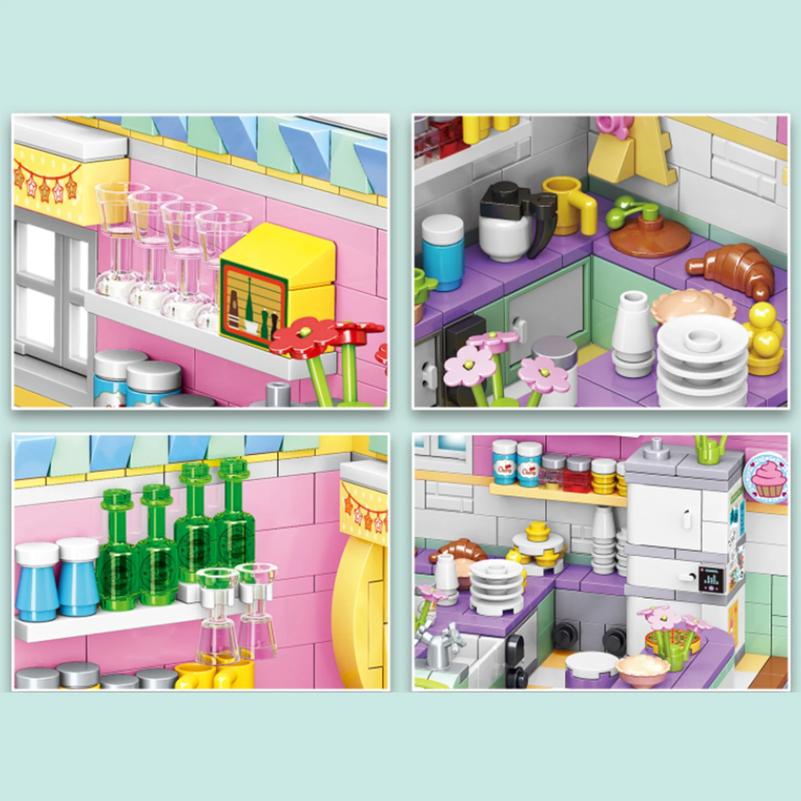 DIY Cabin ABS Miniature Kitchen Bathroom Puzzle Building Blocks Kit Toy Mini Innovative Assembly Children Christmas Gift | Игрушки и