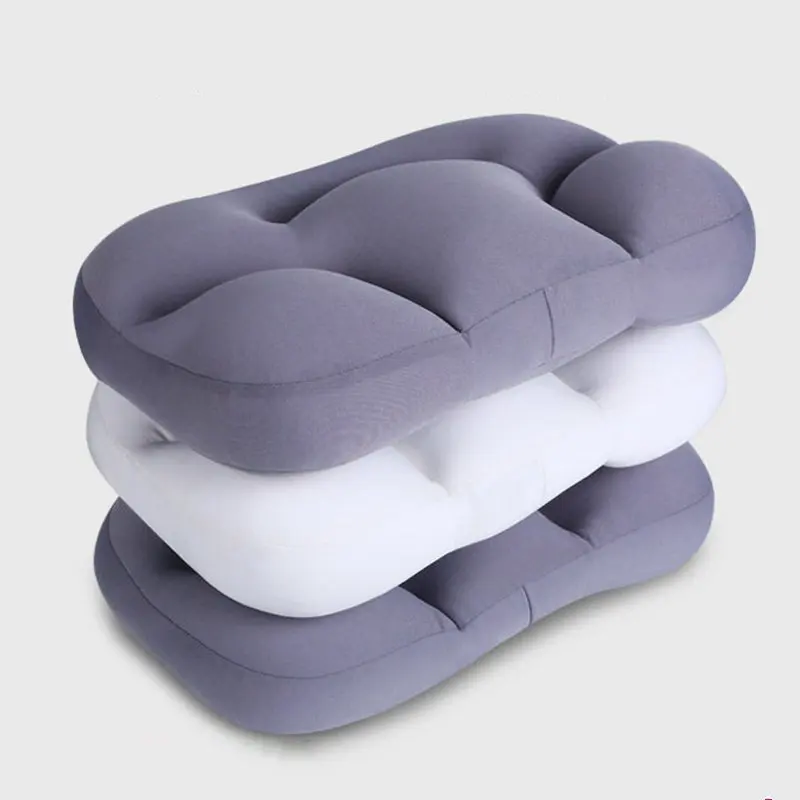 

Encircled Style Sleeping Pillow Cloud Soft Feeling Neck Protection Household Solid Color Wave Shape Creative Comfy Cushion 2021
