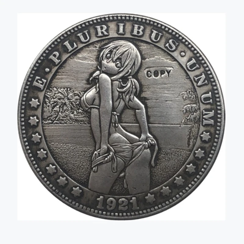 Hobo Nickel 1921-D USA Morgan Dollar Coin Copy Type 95 Ancient Vintage Coins |