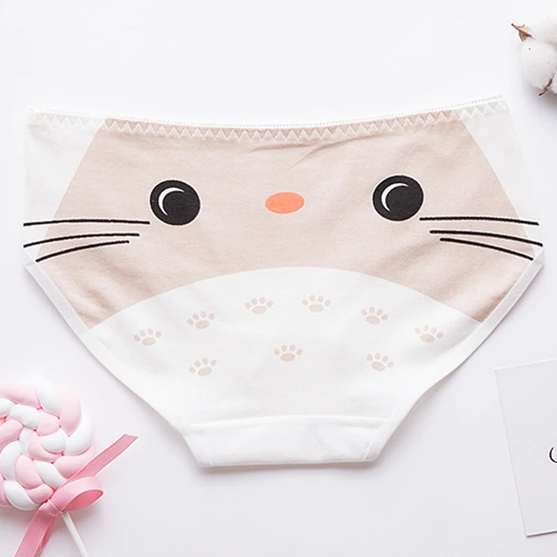 Милые Мультяшные трусы для девочек с принтом kawaii, женские трусики, нижнее белье, дышащее, комфортное, свежее, с низкой талией, хлопковое нижнее белье для девушек
