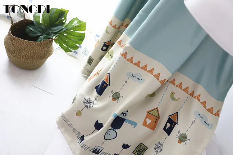 TONGDI Детские светонепроницаемые занавески с мультяшным изображением элегантные