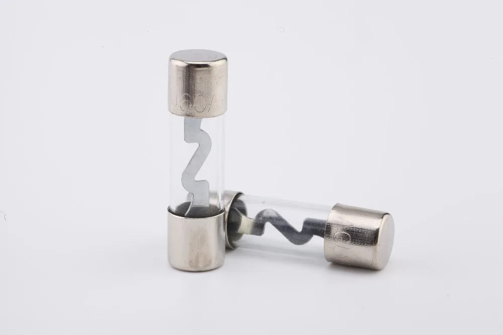 

Zinc alloy 10*38mm 100 Pcs 60A 40A 50A 80A 100A Glass Tube Gold Tone Clear AGU Fuse for Car Audio Silver Glass Fuse