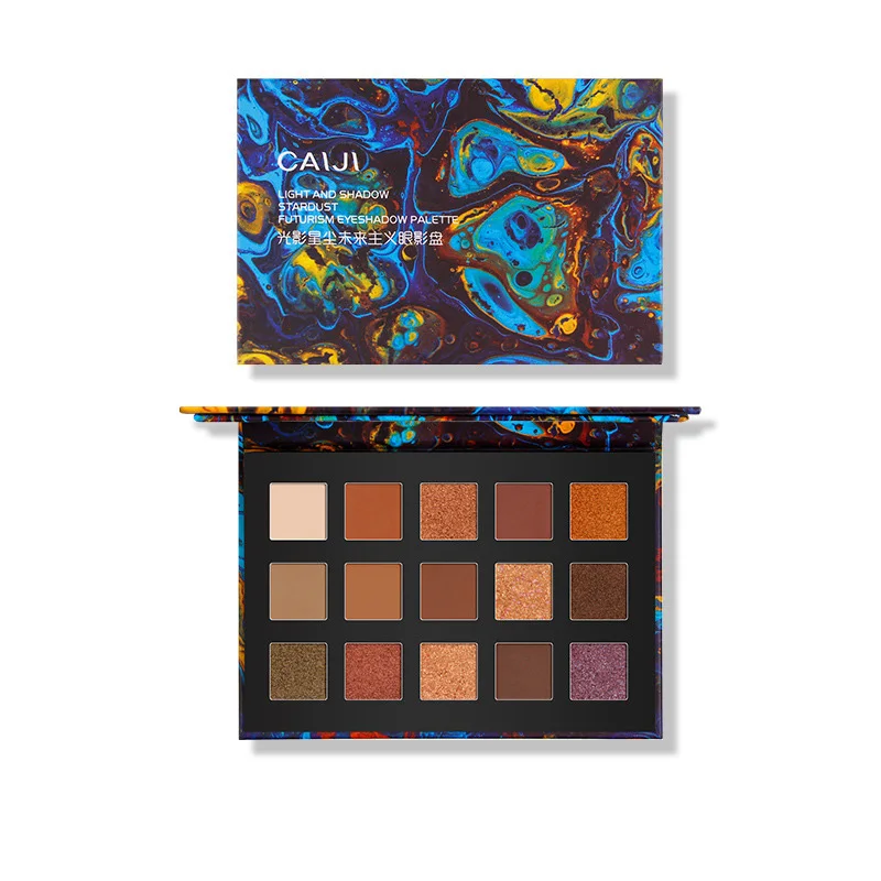 Палитра пигментированных теней для век 12 цветов блестящие матовые радужные