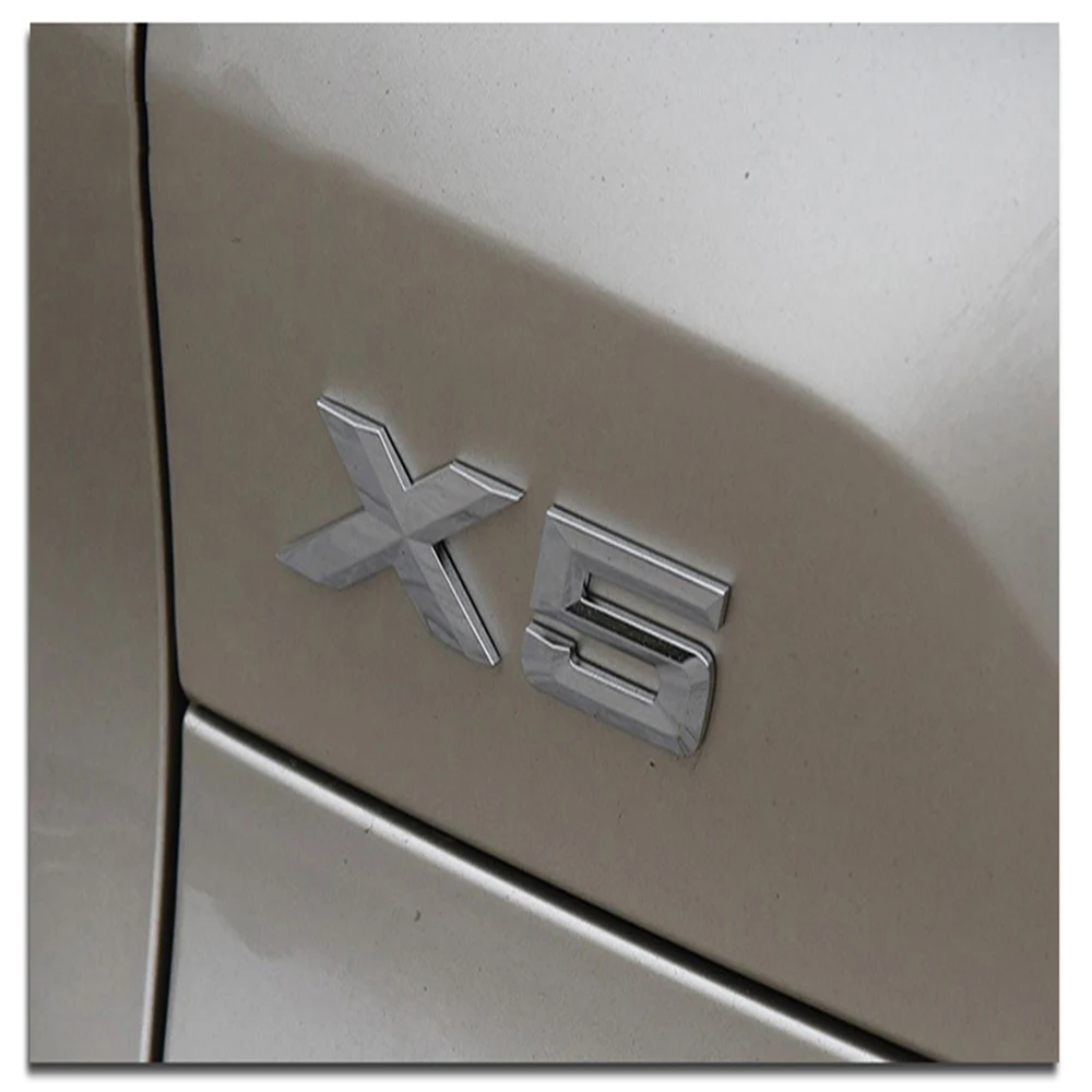 

Car logo rear badge decal sticker X1 X3 X4 X5 X6 GT accessory shape 3D chrome logo silver letter plastic ABS durable compatible