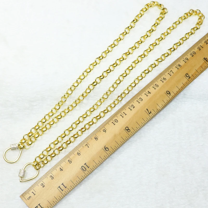 

4 Pieces Matte Gold clasp drop shape buckle pendant necklace Gold Chain O shape jewelry Chain necklace 50252