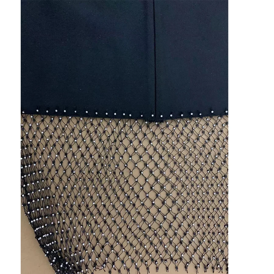 

21 New Style Europe Sexy celebrity bandage dress Diamonds V neck Black Slim Party bandage dress evening dresses women