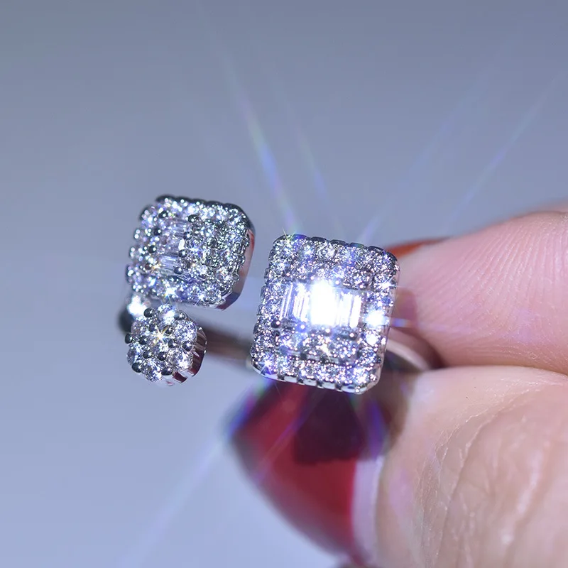 Настоящий бренд серебро 925 пробы бриллиантовое кольцо для женщин Anillos Bizuteria