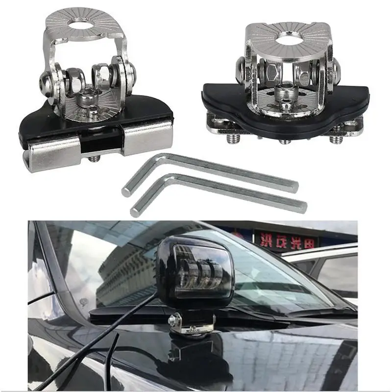

2PCS Stainless Steel Hood Led Work Light Bar Mount Bracket For 4x4 4WD SUV Boat Truck