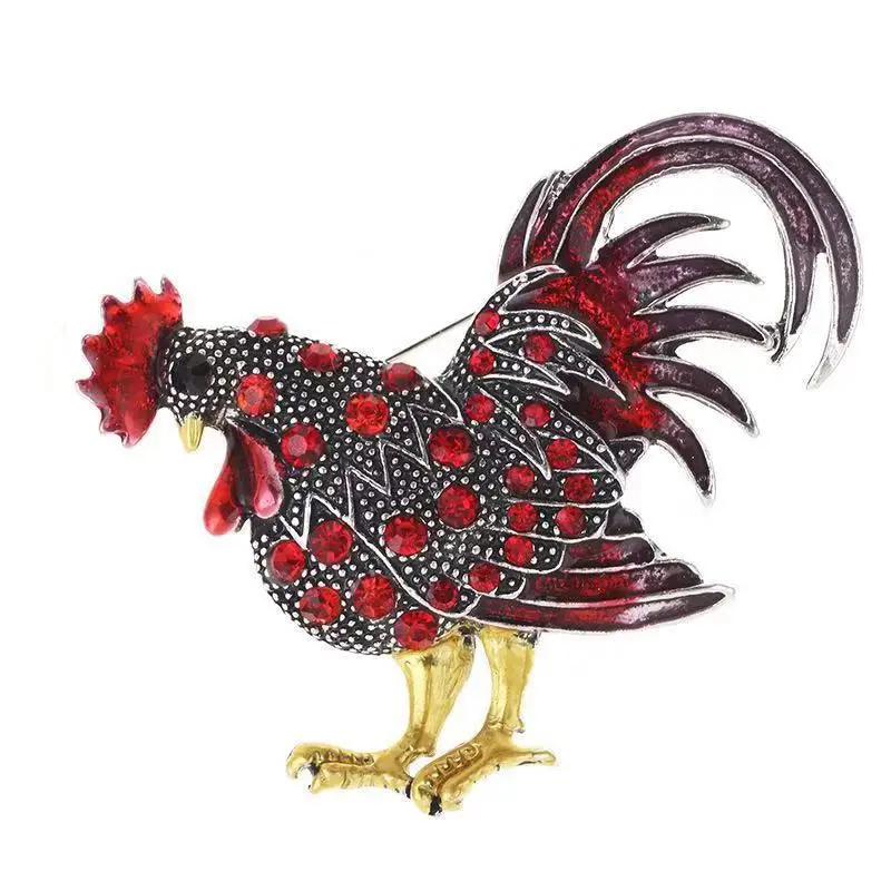 Новый бриллиантами big rooster значок брошь милый цыпленок одежда корсаж ювелирные