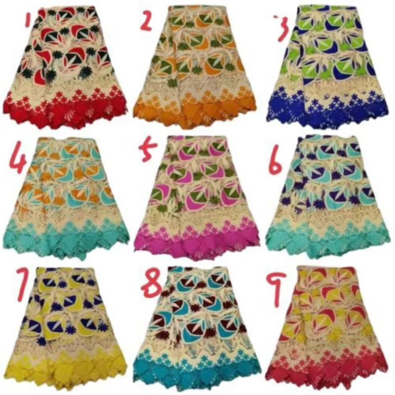 

Nigeria Guipure Lace Fabric High Quality Cord African Swiss Voile Lace With Stones Embroidery French Lace Fabric For Sew Clothes