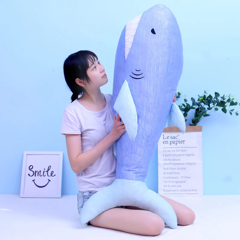 Kawaii большая имитация акулы плюшевая Длинная Подушка игрушки мягкий мультяшный