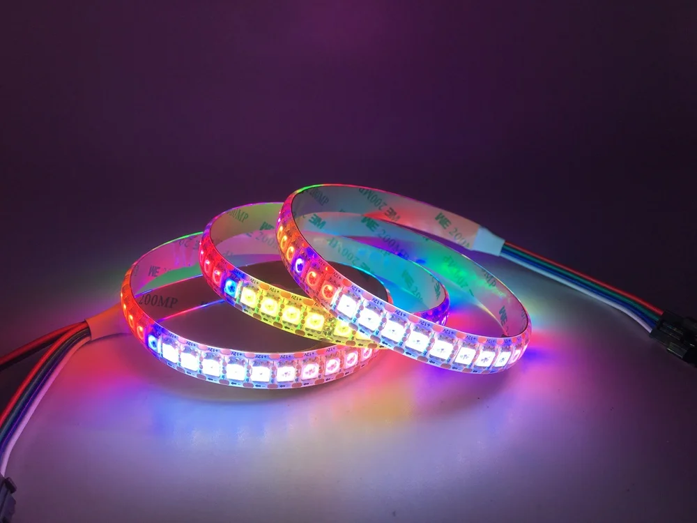 WS2815(WS2812B WS2813 обновляться) RGB светодиодный Пиксели полосы светильник индивидуально адресуемых СВЕТОДИОДНЫЙ двойной сигнала 30/60/100/144 светодиодный s/m