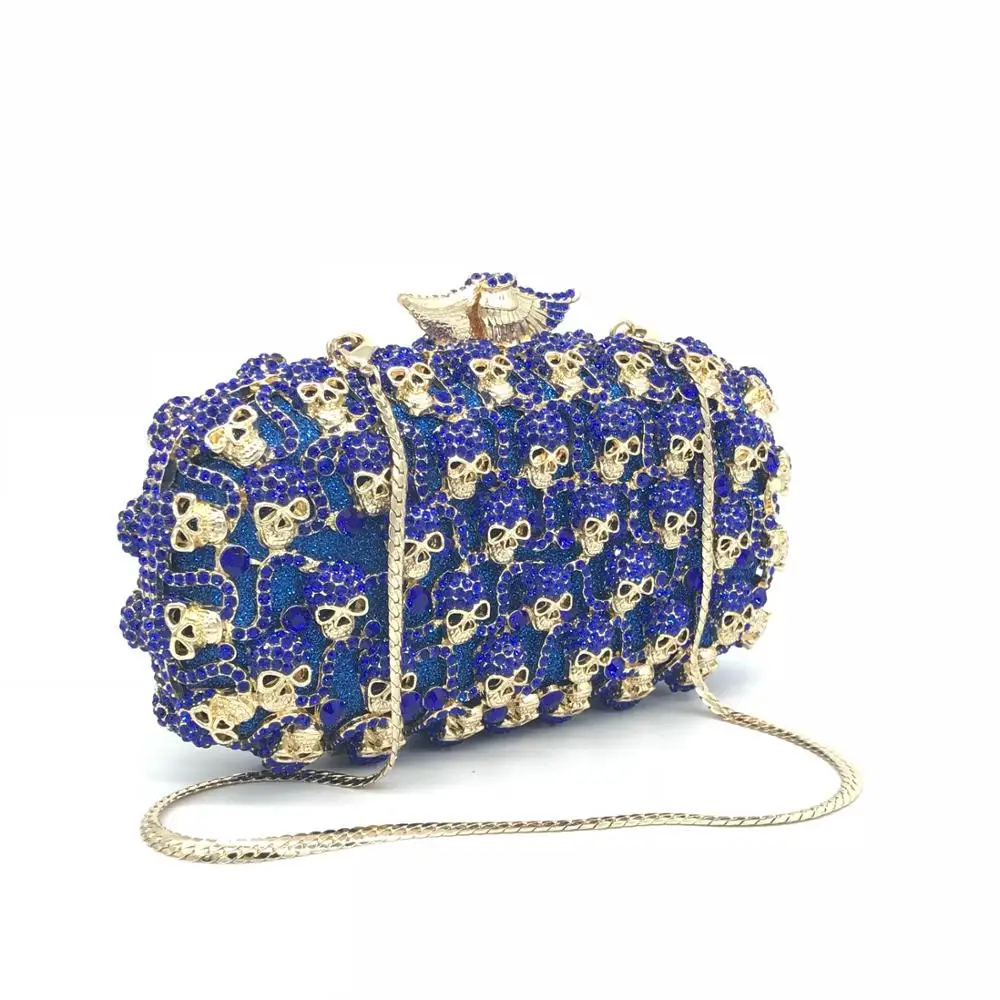 Женские вечерние сумки и клатчи XIYUAN blue Skull свадебные сумочки-клатчи из металла