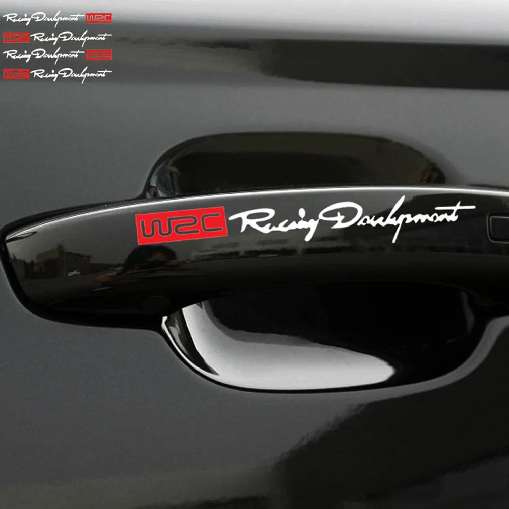 WRC автомобильные Дверные Ручки Светоотражающие наклейки для Toyota Camry Corolla RAV4 Yaris