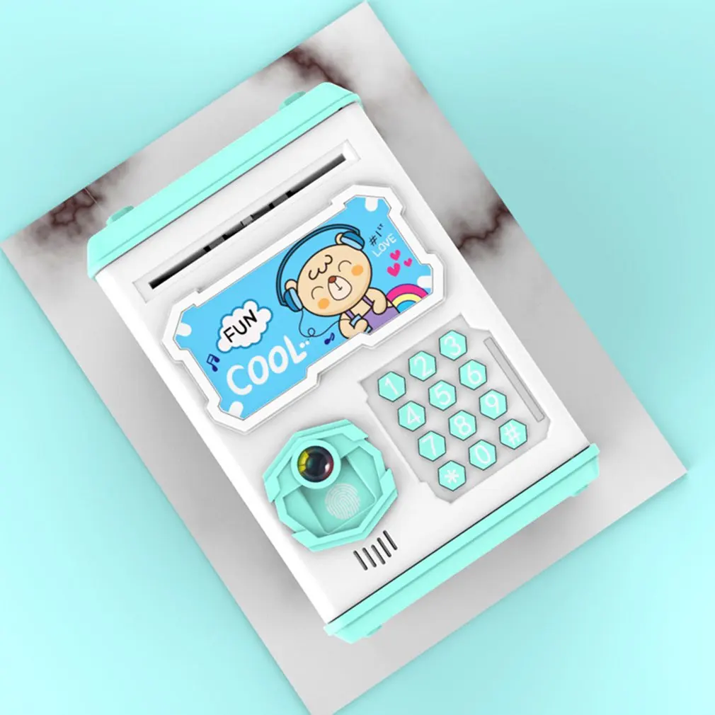 

Simulated Face Recognition ATM Machine Cash Box Emulation Password Automatic Roll Money Safe Piggy Bank Without Electric Toys