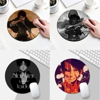 attack on titan unique desktop pad game mousepad round desk gamer gaming mat for pc laptop round mouse pad