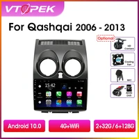 vtopek 9 4gwifi 2din android 10 car radio multimedia video player navigation gps for nissan qashqai 1 j10 2006 2013 head unit