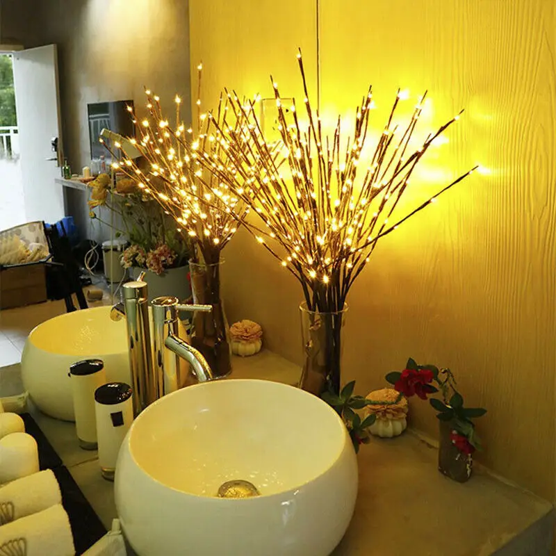 20 светодиодный запасами ивовых деревьев ветка светильник украшения для