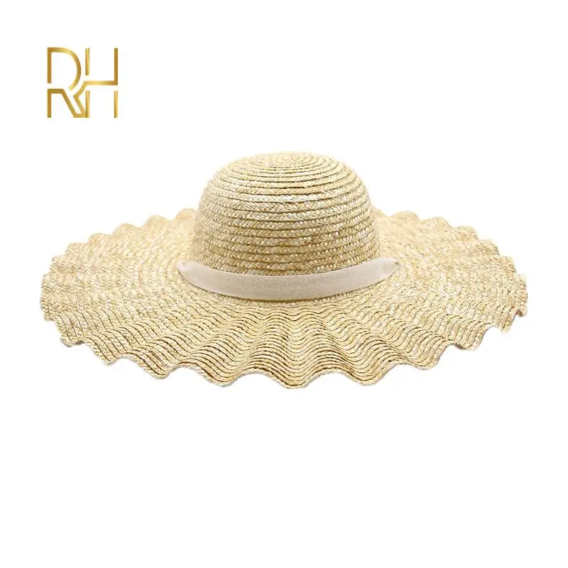Шляпа соломенная с волнистыми ракушками модная весенне летняя Панама для отдыха