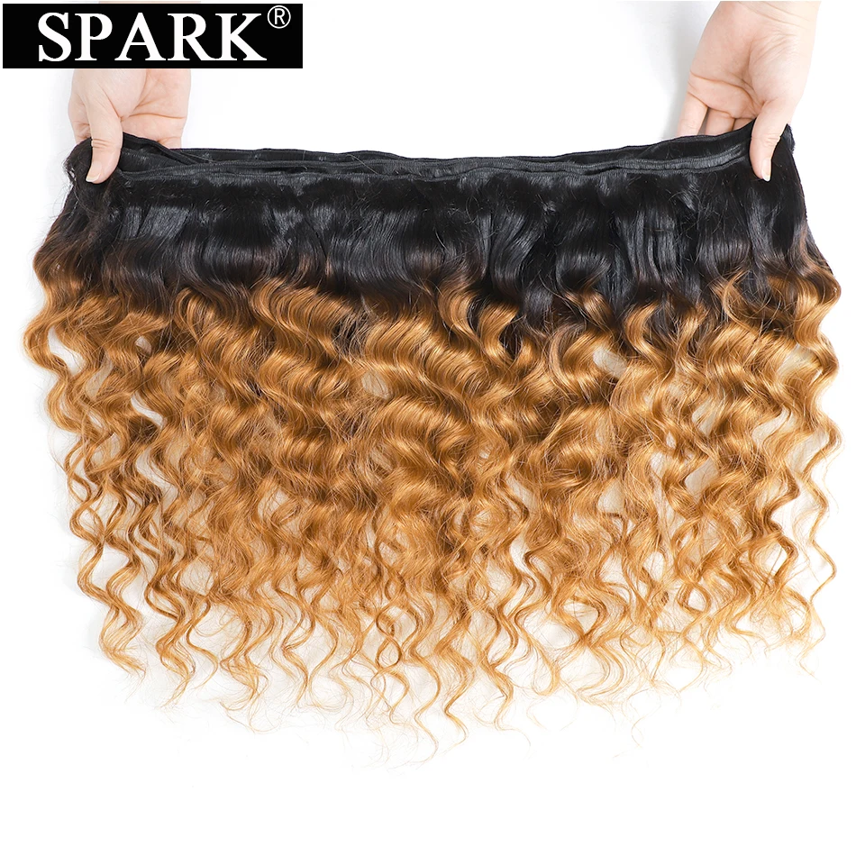 Искра бразильские свободные глубокая пучки волнистых волос сделка T1B/4/30 прядь с