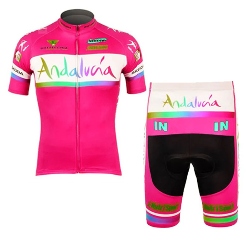2021 розовый Андалусия Велоспорт Джерси велосипед брюки костюм мужские летние