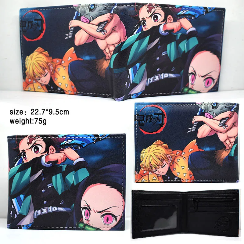 Мультфильм Аниме Kimetsu без Yaiba камадо Tanjirou Nezuko короткий кошелек на молнии карман