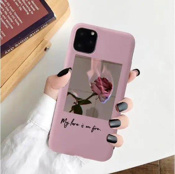 

Rose Phone Cover For iPhone 8 For Apple iPhone 11 Pro Max XS XR 7 Plus 6 SE 2020 12 Case Coque Cute Fundas Soft TPU Naughty Cat