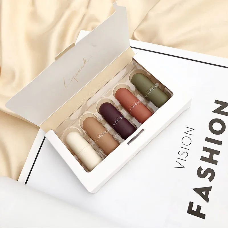 5 цветов/набор водостойкая Увлажняющая помада|Наборы для макияжа| |