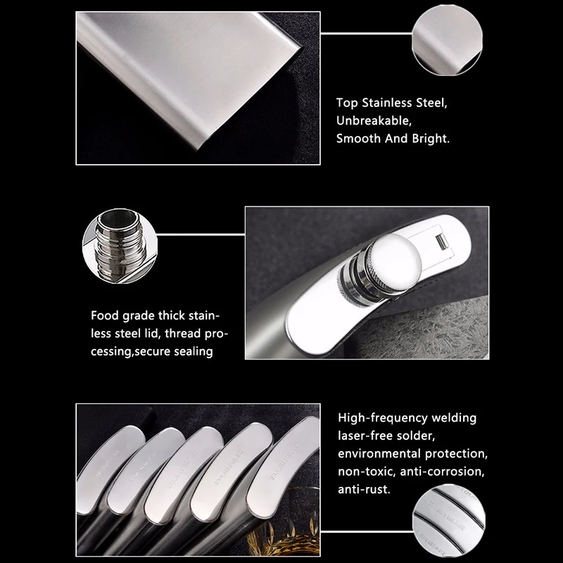 Нержавеющая сталь плоская фляжка фляга для виски бутылка стеклянная