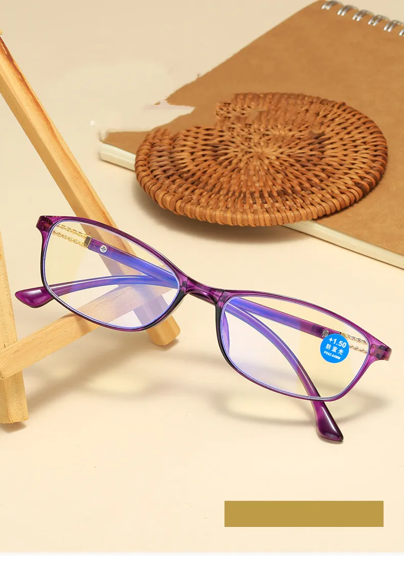 

Fashion Square Women Anti-Blue Light Reading Glasses Classic Clear Spectacle Hyperopia Eyewear +1.0+1.5+2.0+2.5+3.0+3.5+4.0