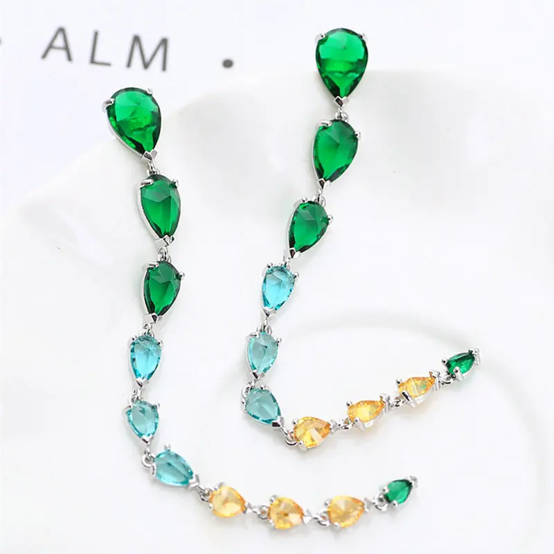 

Bilincolor trendy water drop long drop dangling earring for women