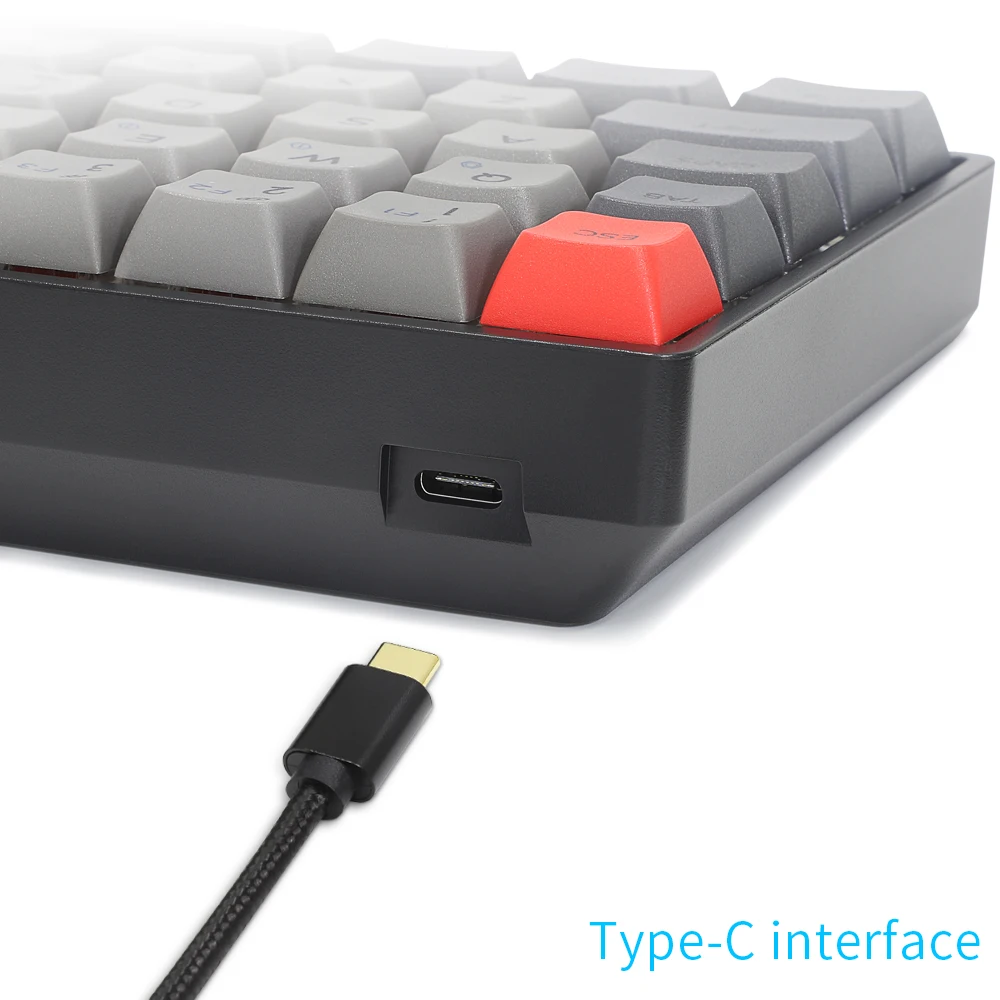 

SK71 Mechanical Keyboard with PBT Keycap USB Wired RGB Backlit Gaming For PC Desktop Laptop Gamer teclado Macro Program GK61