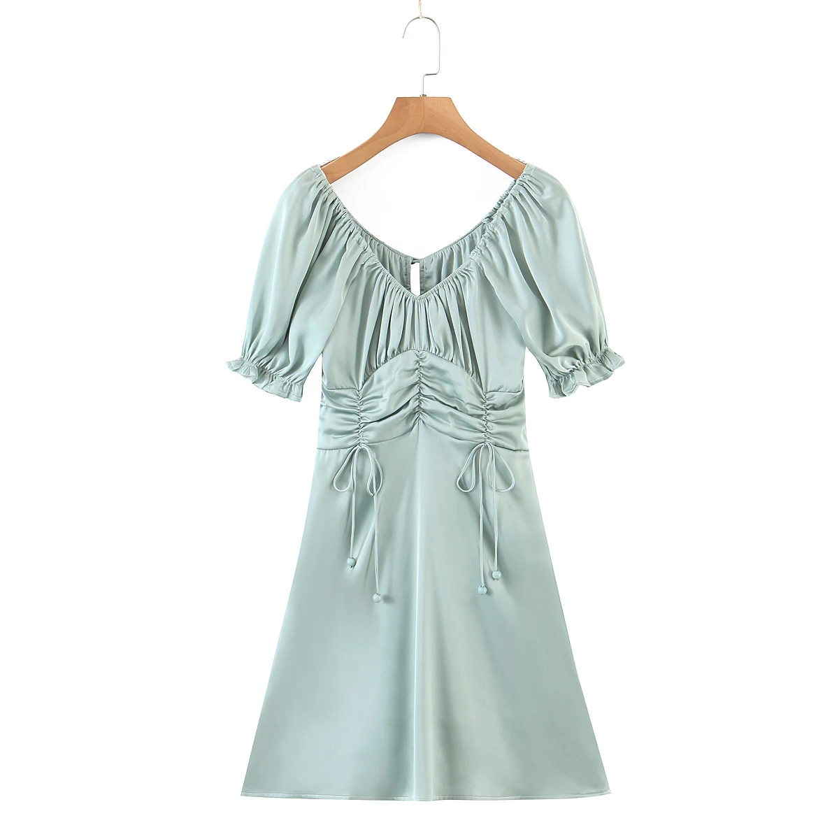 

JC·KILIG French Retro Ruffled Waist Lace Puffed Sleeve Dress D9139