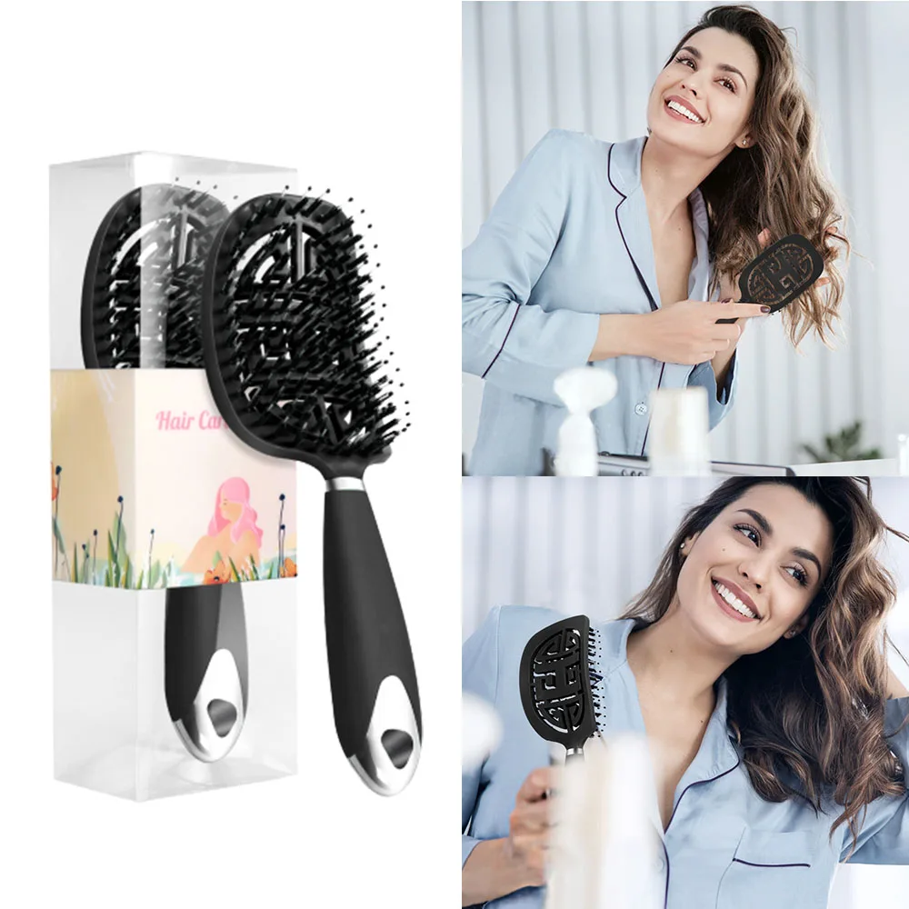 

Scalp Massage Anti-static Reduce Hair Women Hairdressing Styling Tools Comb Detangler Curly HairBrush Vendors Barber Accessories
