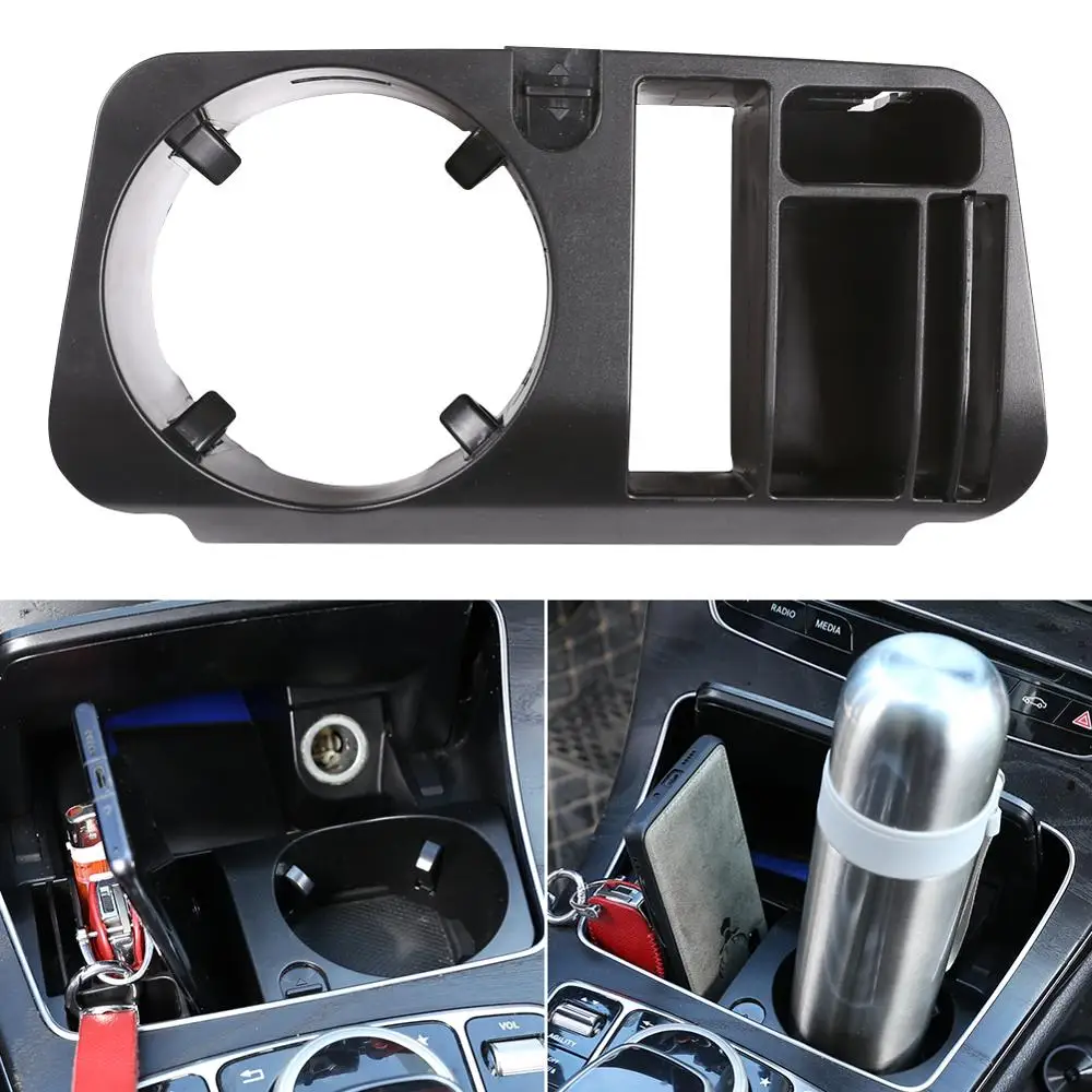 

For Mercedes Benz C Class W205 GLC-Class X253 E Class W213 Car-Styling Plastic Central Console Storage Box Cup Holder