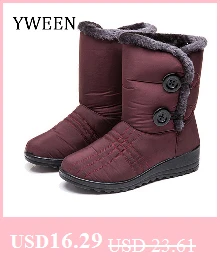 YWEEN/зимние женские ботинки; женские ботинки до середины икры; Bota; водонепроницаемые женские зимние ботинки; женские плюшевые ботинки; botas mujer invierno