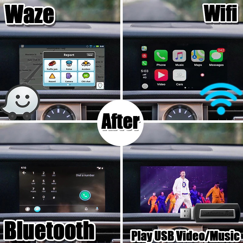 

Wireless CarPlay Interface for IS200t IS350 IS250 IS300h 2013-2020 Android auto box support youtube , OEM mouse remote control