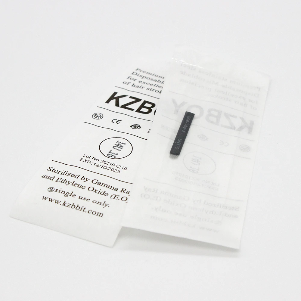 

KZBOY Hot Deals Sterilized Disposable Nano 14U Eyebrow Microblading Blade and Needle for Manual Permanent Makeup Handles