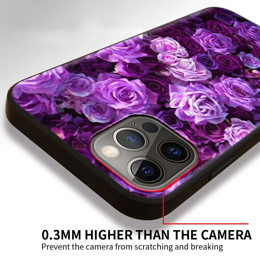 

Purple Lavender Flowers Case For Apple iPhone 11 12 Pro Max 8 7 6 Plus XR X XS 6S Soft Back Cover SE 2020 Phone Shell Coque Capa