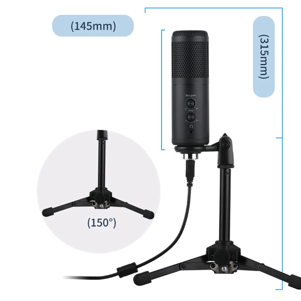 Микрофон ручка Панель Mic Gain Регулировка громкости с акустической штатив фильтром