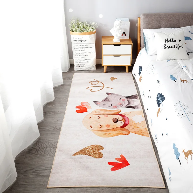 

3D Printing Cartoon Animal Soft Crystal Velvet Home Bedroom Bedside Balcony Floor Mat Office Entrance Non-slip Safety Door Mat