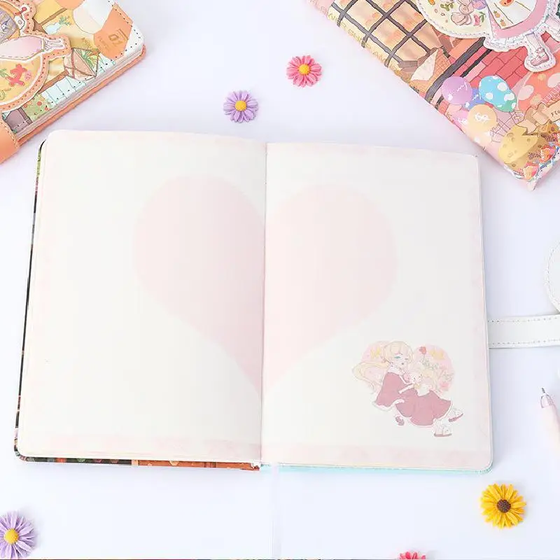 

Japanese style Kawaii hand book, cartoon hand book, notebook, special magnetic buckle, PU leather diary