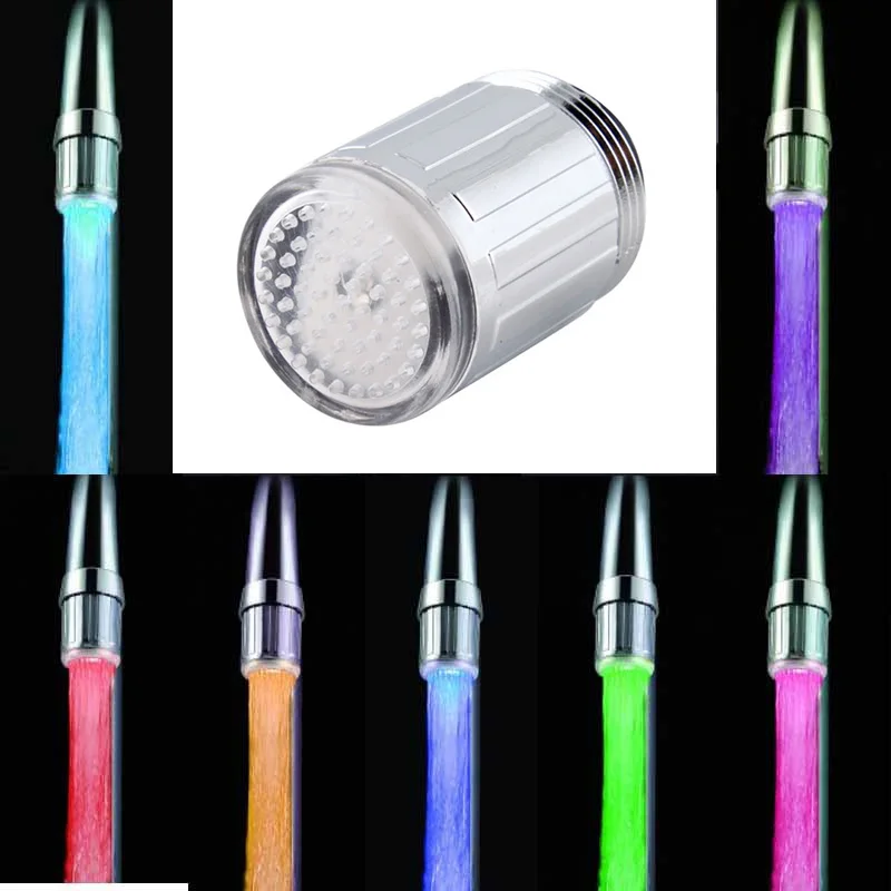 Светодиодная насадка для крана с RGB-подсветкой 7 цветов меняющий мигание