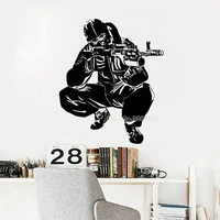 classic wall decal sticker bedroom soldier warrior fighter war military army gun weapon bullet boys girls bedroom decor ll179
