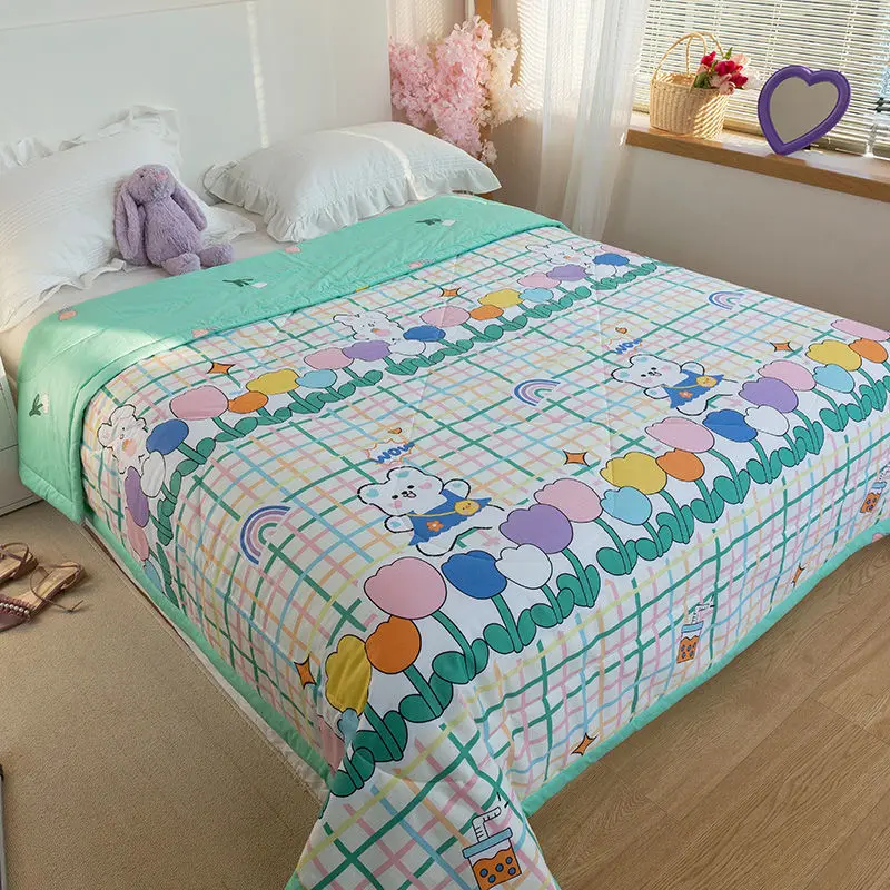 Натуральное покрывало для кровати взрослых тонкое одеяло летнее Хлопковое