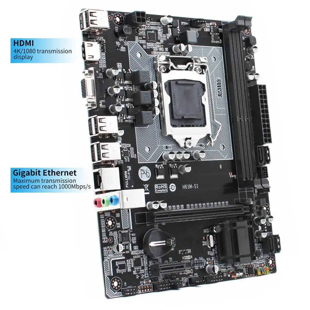 LGA 1155 H61 материнская плата двухканальная DDR3 ПАМЯТЬ микро atx интегрированная